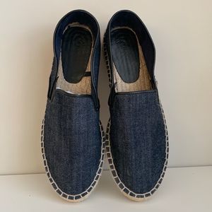 Zara jute sole Jean canvas espadrille shoes size 38-7.5